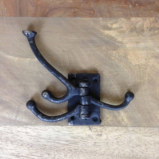 Versatile, black 3-arm, wall multi-hook. 1 hook to hang multiple